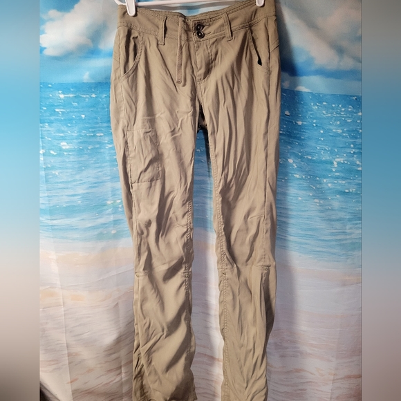 PRANA WOMENS CONVERTIBLE HIKING PANTS ROLL UP CAPRI SIZE 0 - Picture 1 of 8